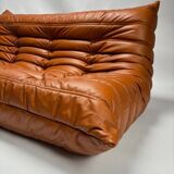 Togo Leather 3-Seaters Sofa attributed to Michel Ducaroy for Ligne Roset, 1992