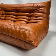 Togo Leather 3-Seaters Sofa attributed to Michel Ducaroy for Ligne Roset, 1992