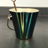 Verceram iridescent ceramic ice bucket, with golden spoon