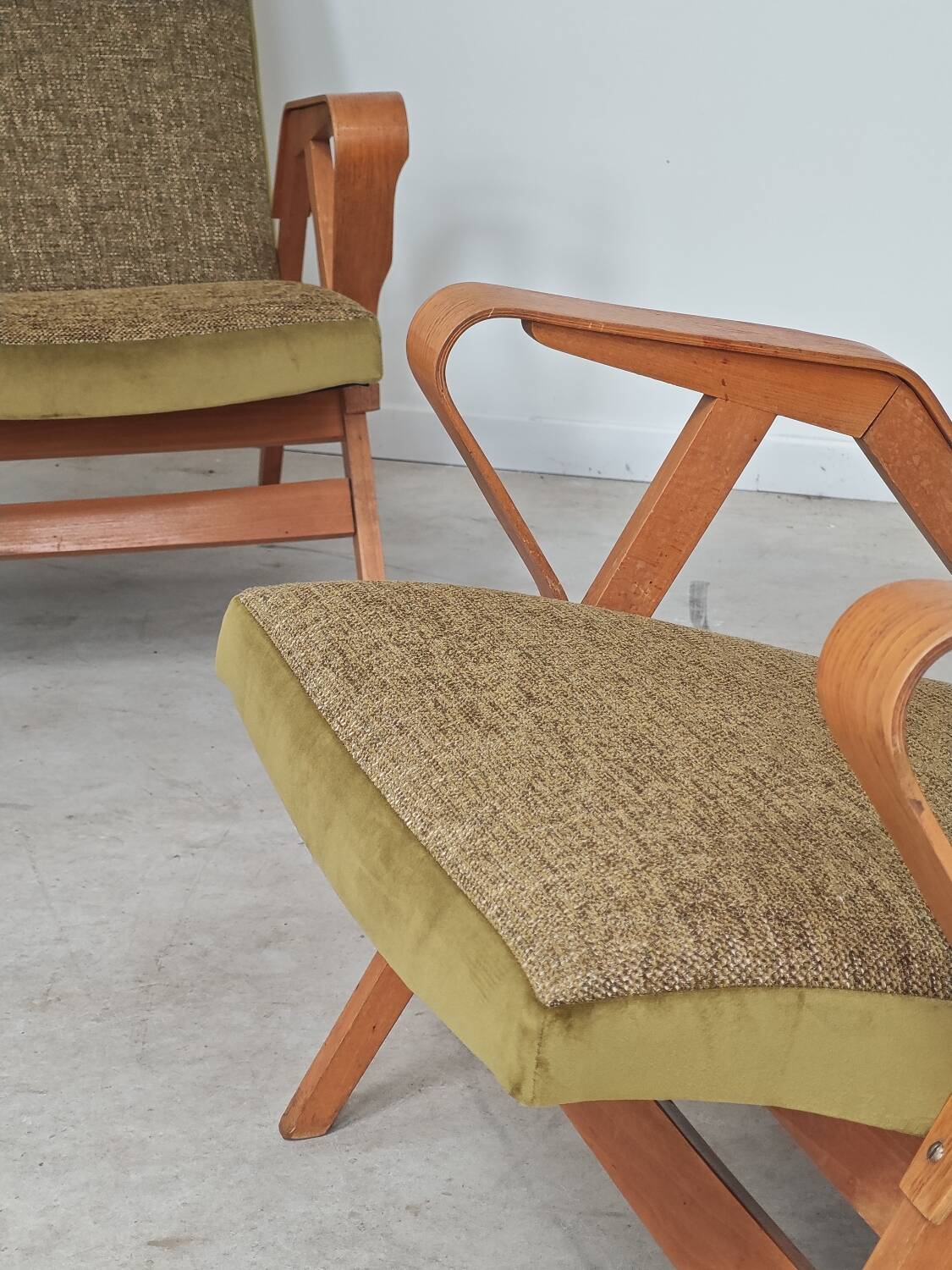 Pair of armchairs restored by Frantisek Jirak for Tatra Nabytok 1960