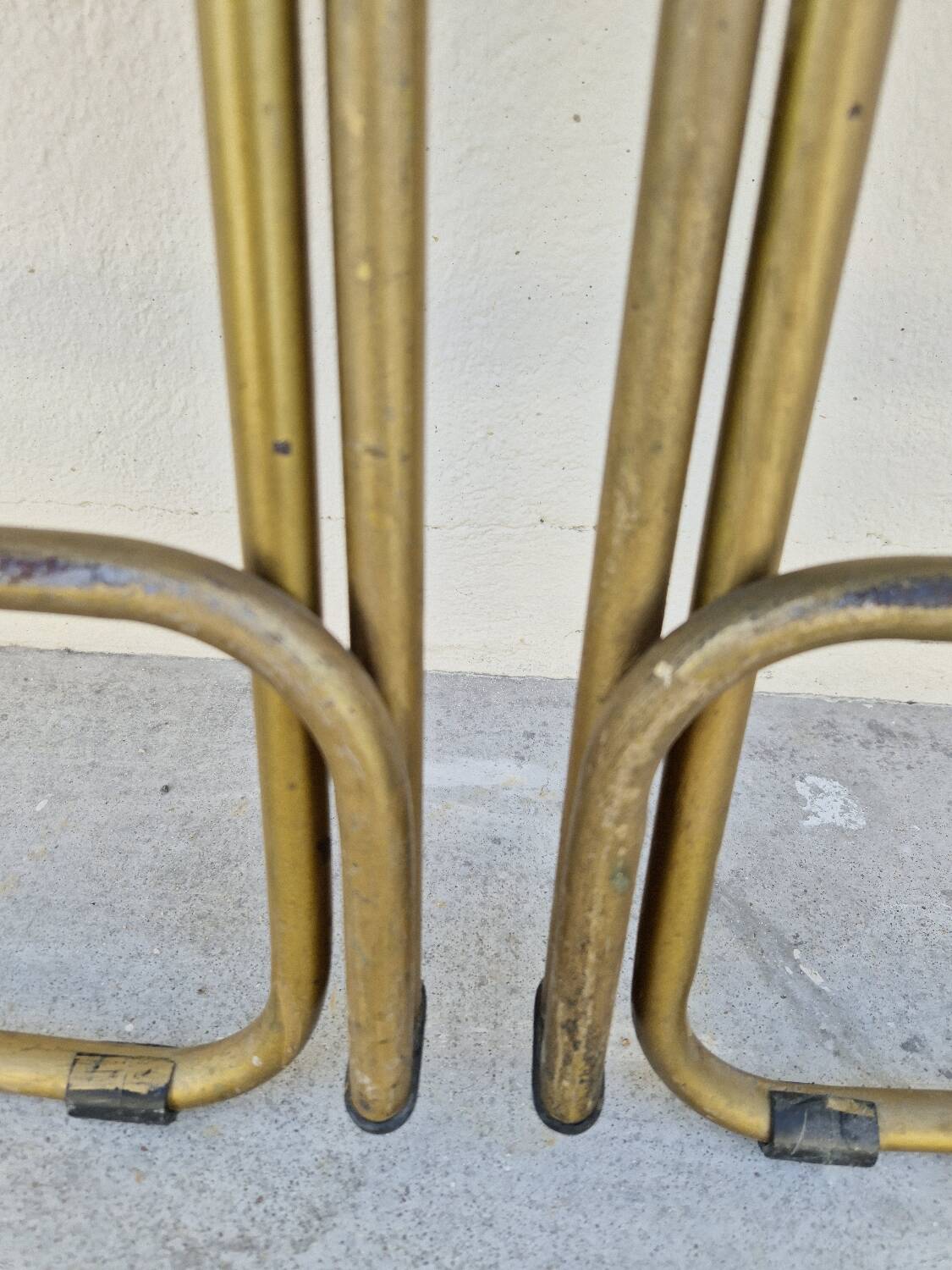 Pair of vintage 1950s Lafuma black folding chairs