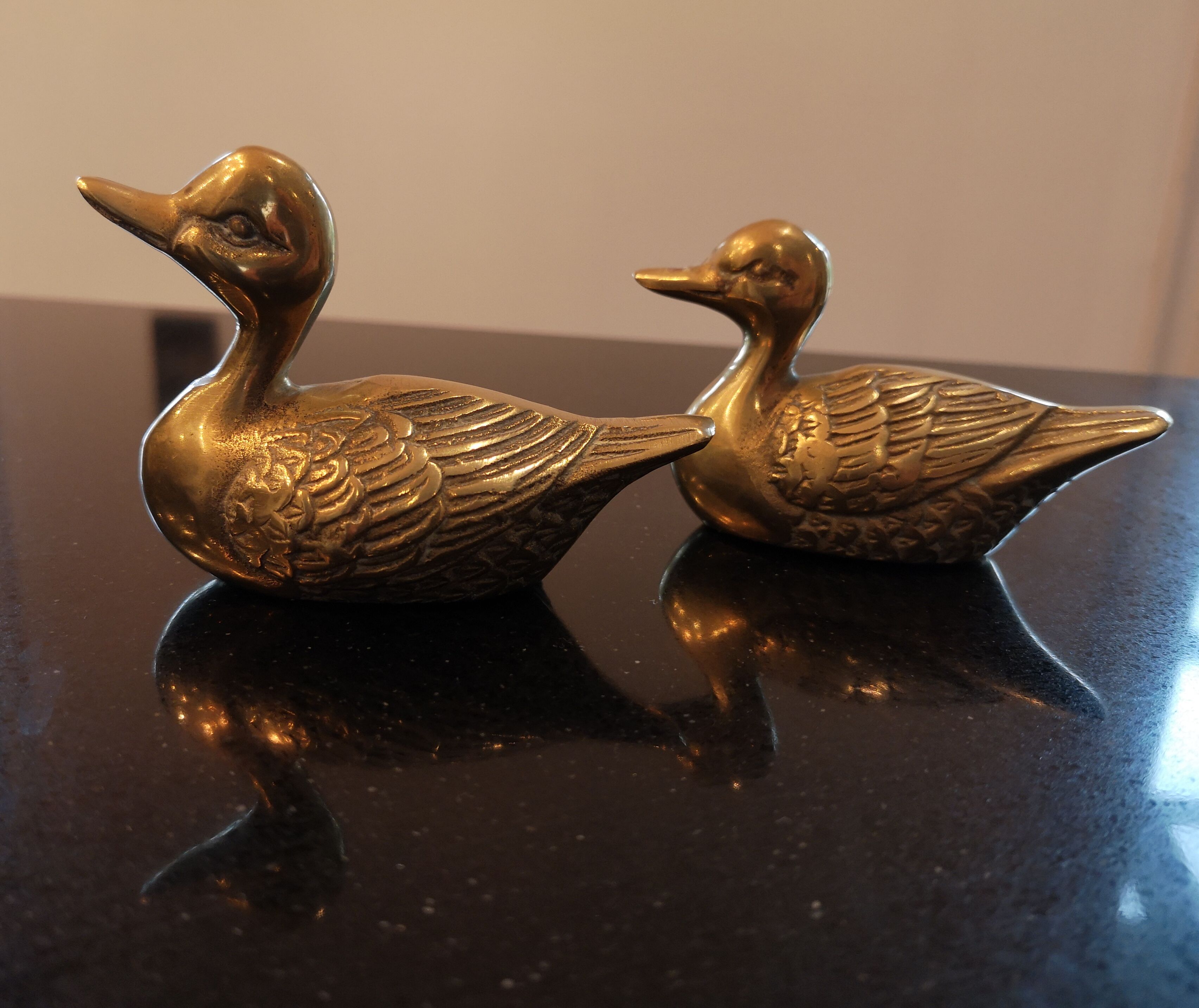 Paire de canards en laiton