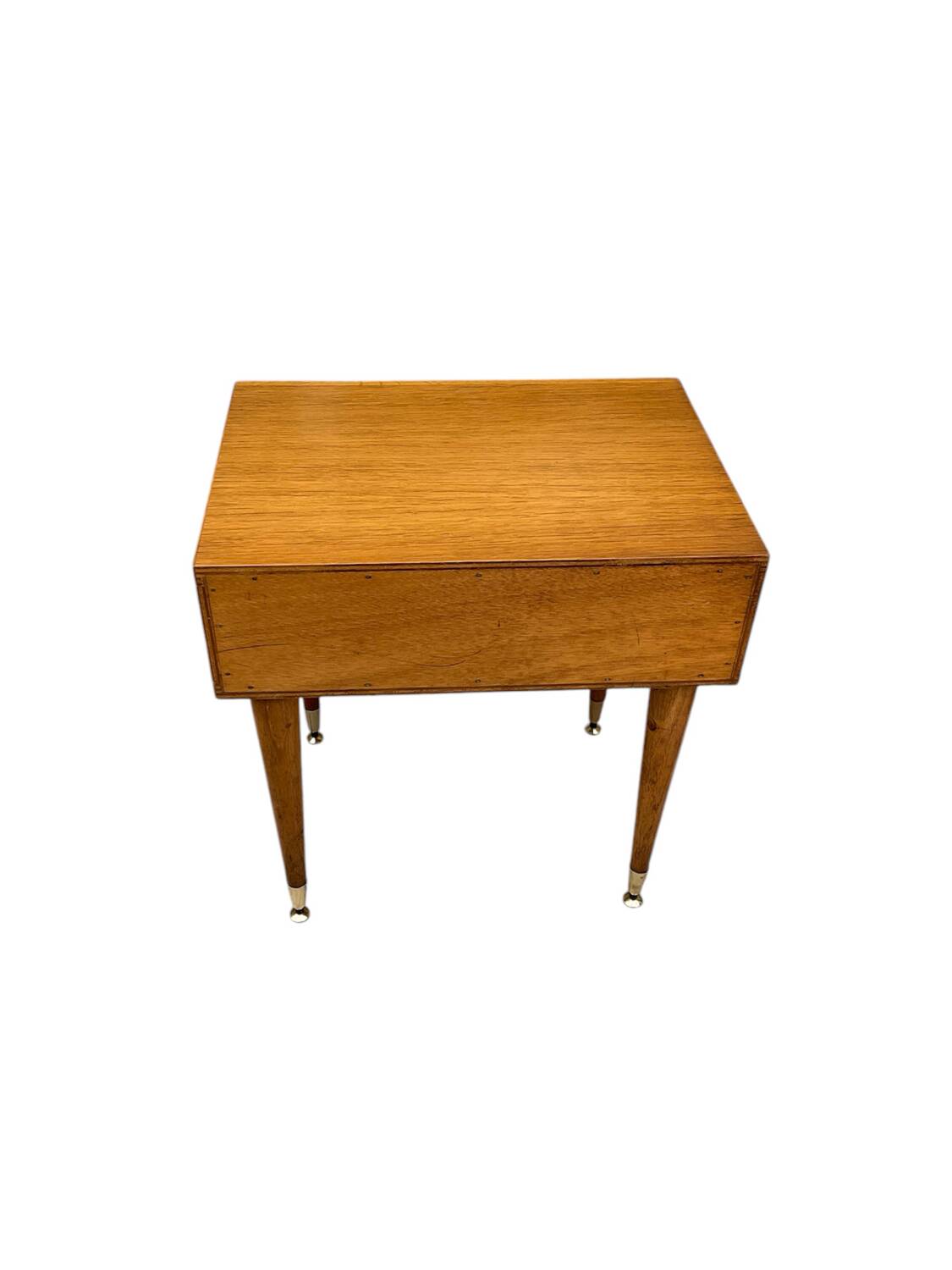 Oak and rattan bedside table