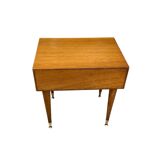 Oak and rattan bedside table