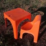 Children's orange table and chair set Progarden Italy