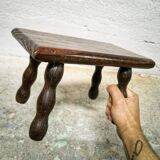 Turned wooden footrest