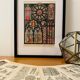 Lithograph engraving on stained glass windows (Notre Dame de Paris) from 1897