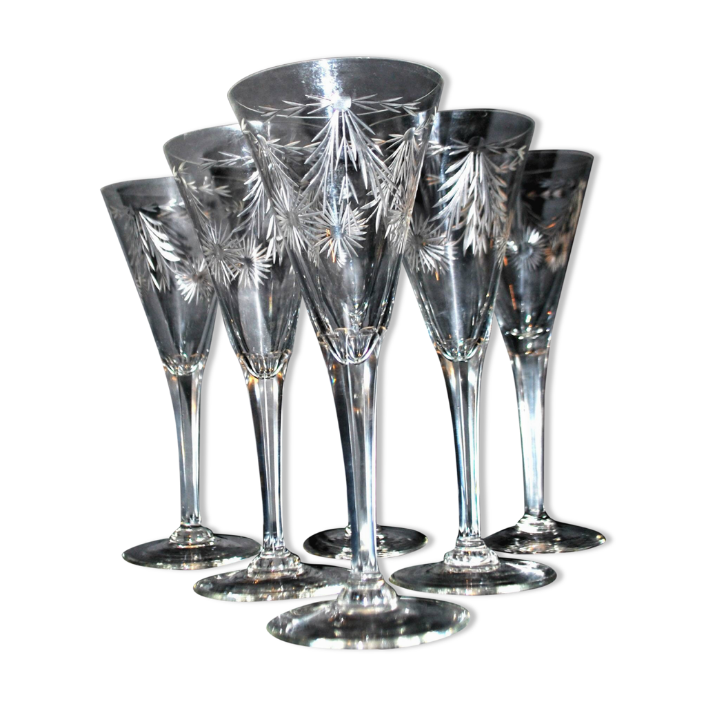 Set De 6 Verres à Vin Vintage Bleus – Avec Motifs En Relief, 0,25 L, Passe Au Lave-vaisselle, Pour Table Et Soirées
