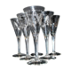 Set of 6 Roemer wine glasses Crystal flutes engraved garland 1900