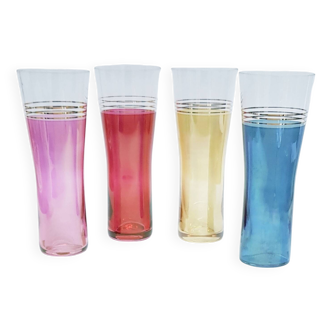 1960's pearlescent Tom Collins glasses