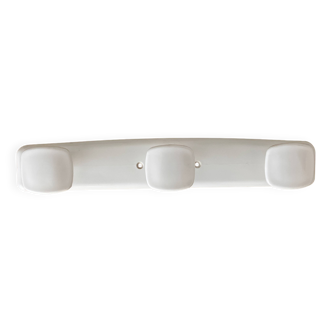 Portemanteau mural patère triple blanc Syla, années 70