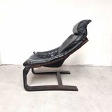 Pair of Kroken armchairs in black leather