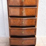 Louis XV style chest of drawers in precious wood veneer.