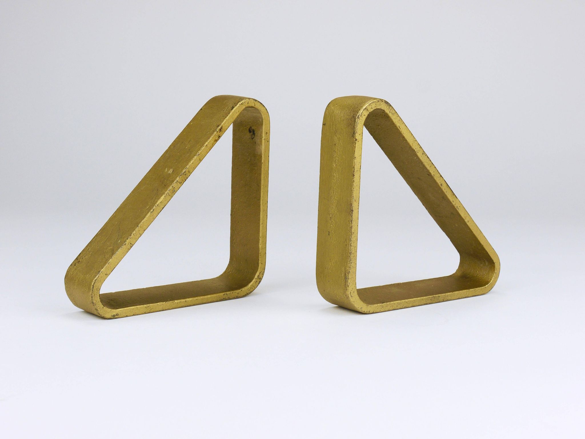 Carl Aubock III Pair of Triangular Bookends in Gilded Iron 5443, Vienna/Austria, 1970s
