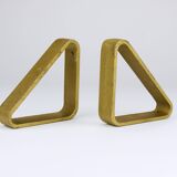 Carl Aubock III Paire de Serre-livres Triangulaires en Fer Doré 5443, Vienne/Autriche, Années 1970
