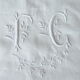 Antique linen sheet embroidered