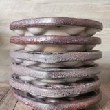 6 glazed ceramic snail plates