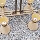 Vintage chandelier from the 50s in glass and brass 6 diabolo glass tulips