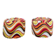 Pair of "psychedelic" fabric poufs from the 70s.