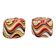 Pair of "psychedelic" fabric poufs from the 70s.