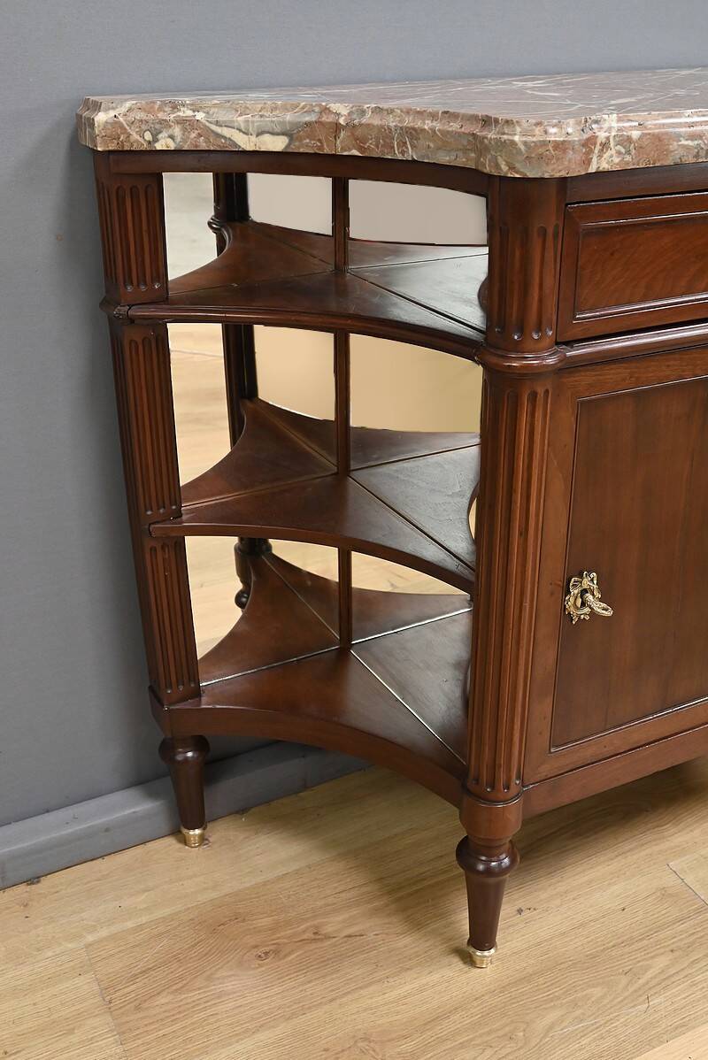 Small Mahogany Serving Cabinet, Louis XVI Style – 19th Century