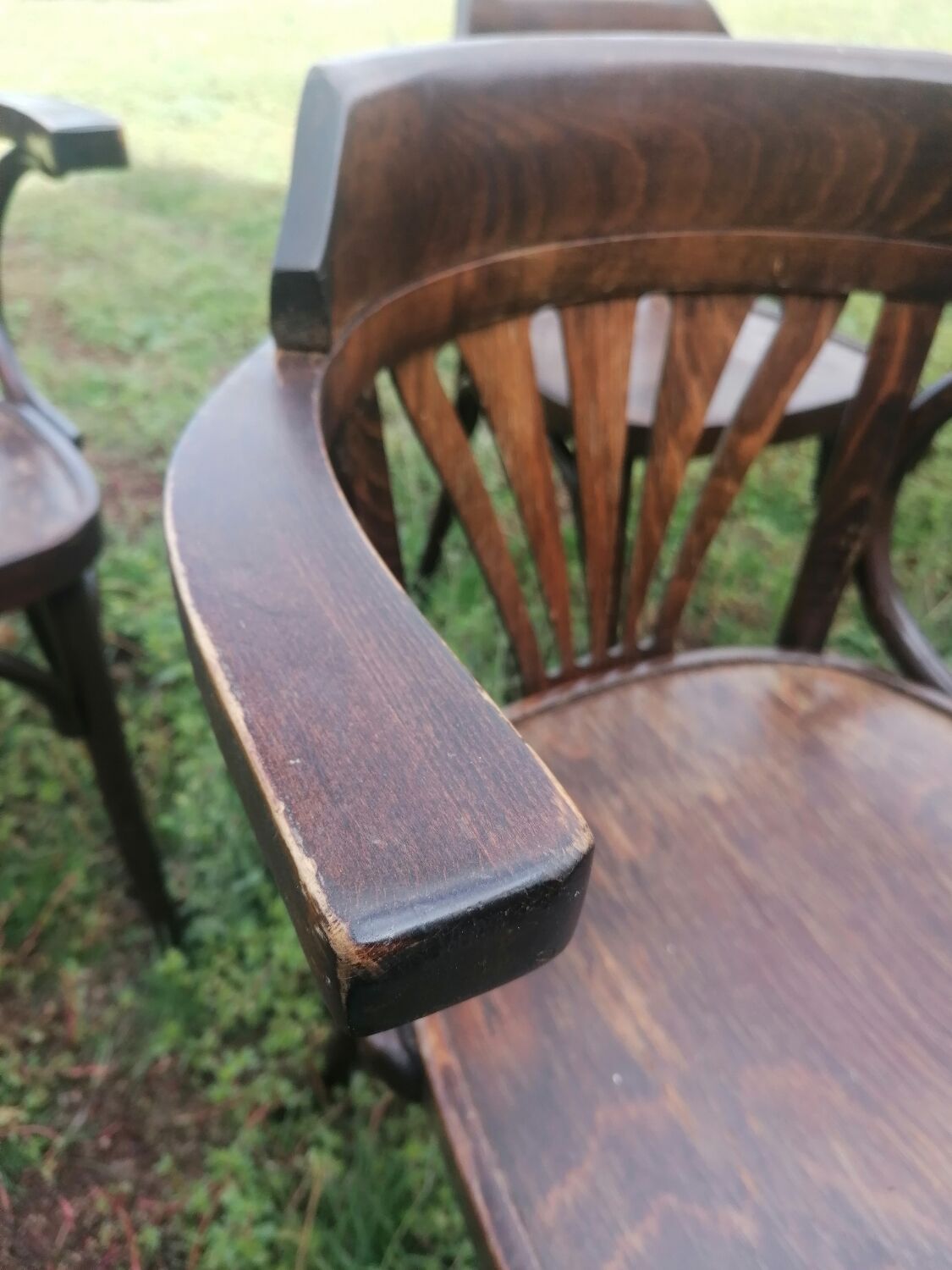 Set of 30 vintage bistro armchairs