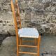 Set de 4 chaises dossier échelonné et assise tissée en coton blanc