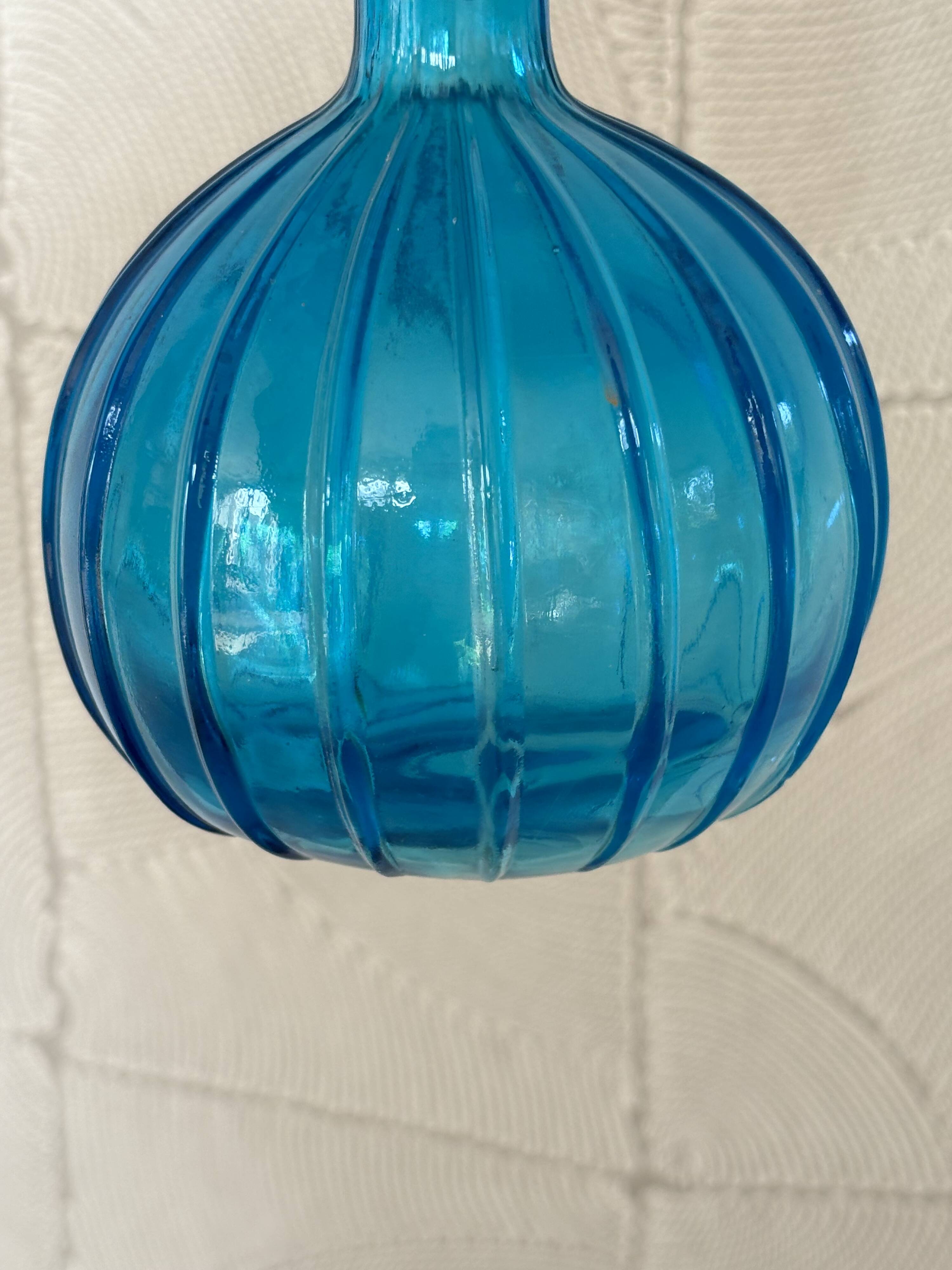 Vintage Empoli Glass Decanter with Stopper, Italy, 1960s