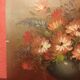 Ancient oil painting Charles Edouard vintage flower bouquet