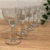 Set of 5 engraved glasses