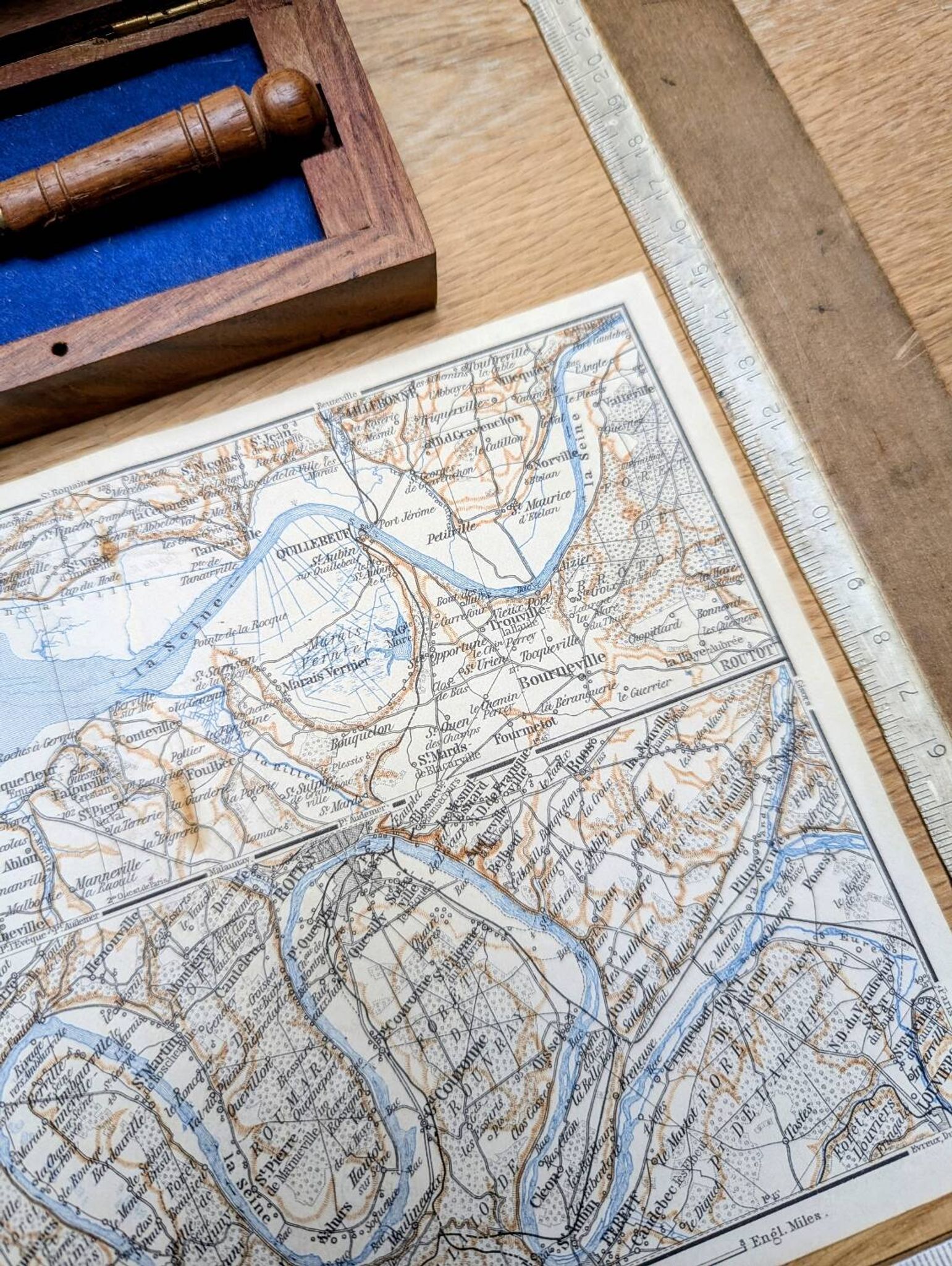 La Seine et son embouchure, carte originale imprimée en 1902