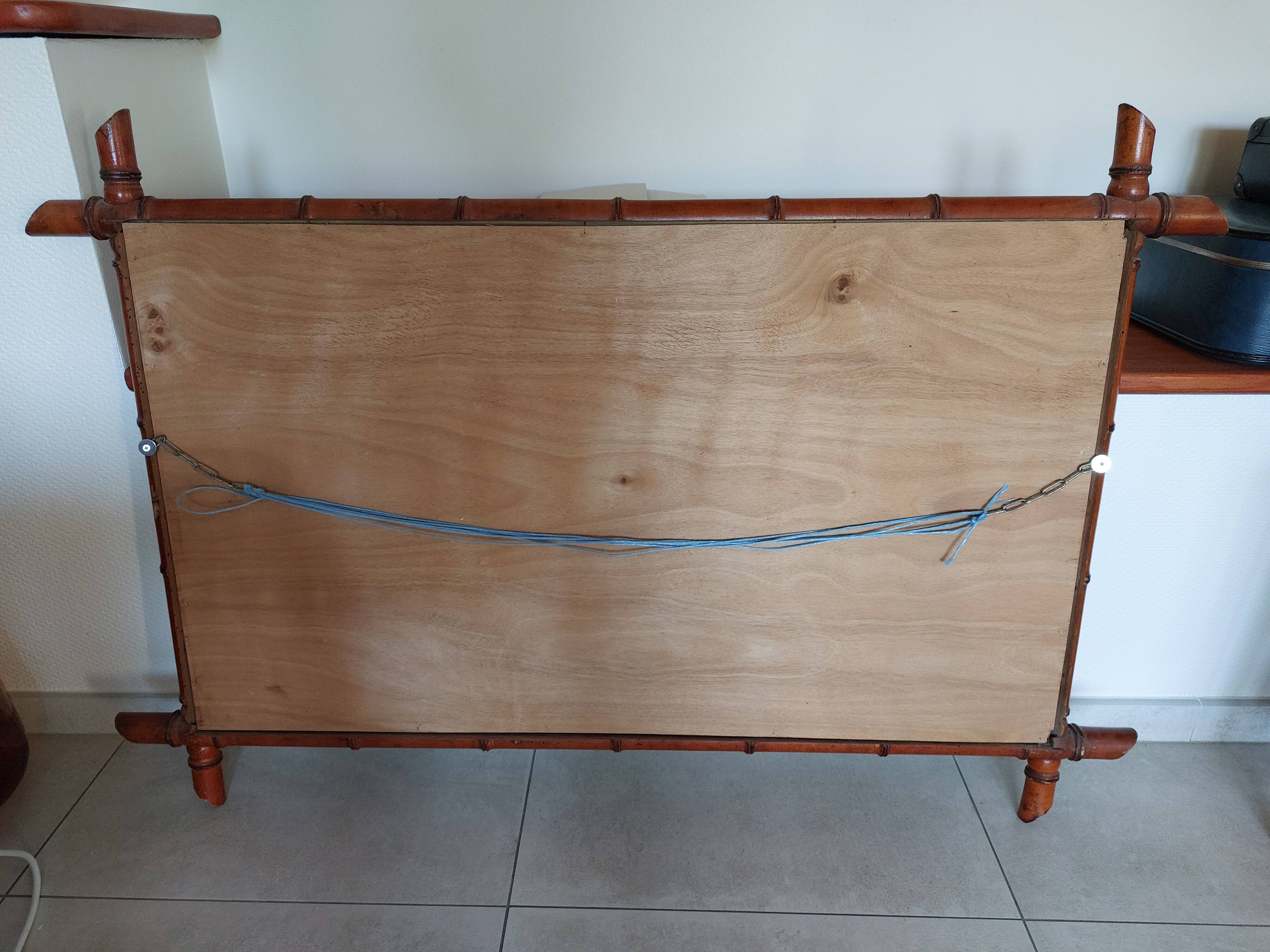 Large vintage bamboo mirror