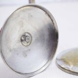 Set of 3 silver metal candle holders