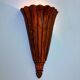 Pair of Art Deco carved wood wall sconces, France, 1930s