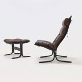 Fauteuil lounge et ottoman Siesta par Ingmar Relling pour Westnofa Norvège 1960