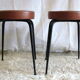 Duo de tabourets métal et skaï