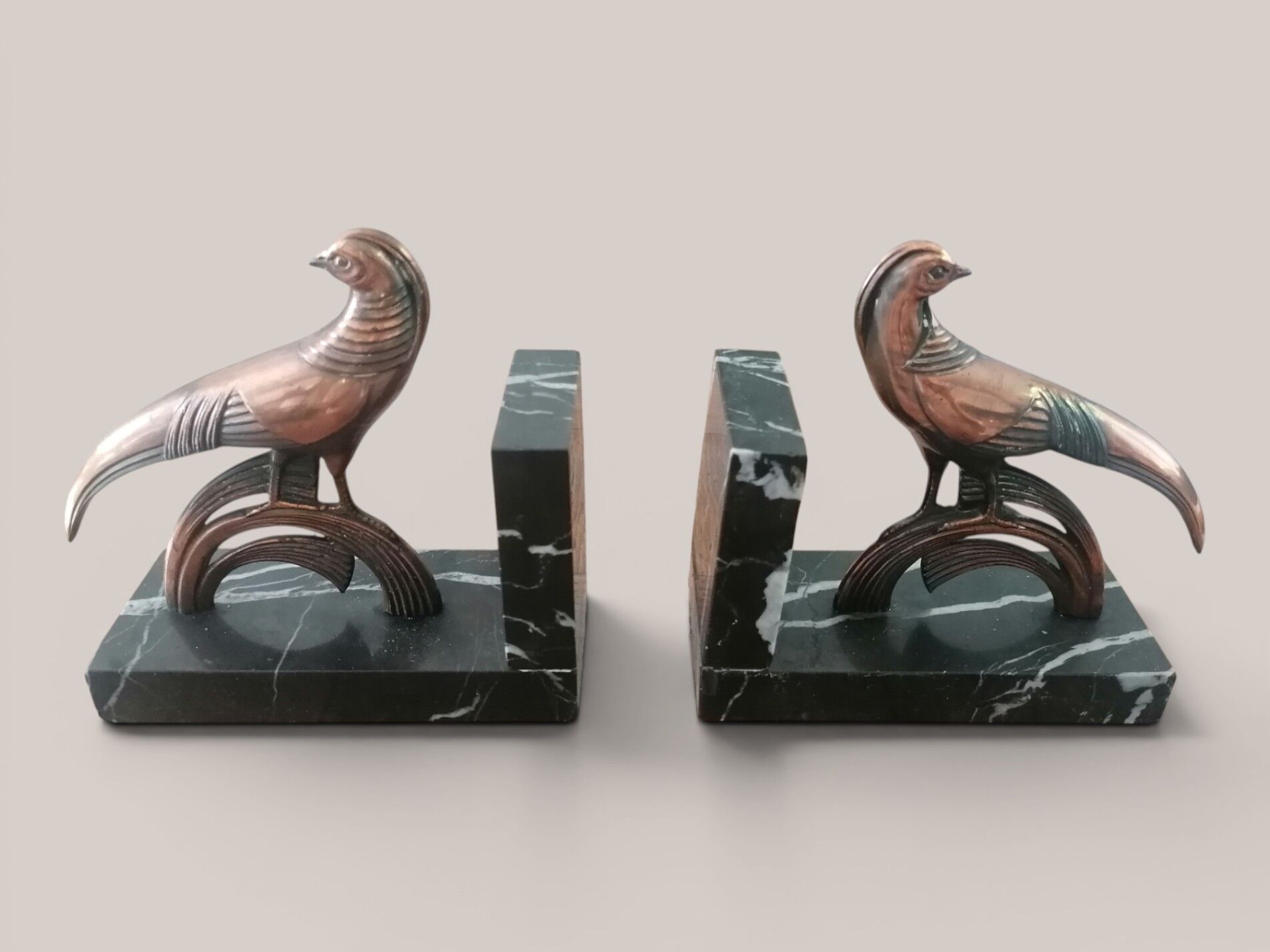 Art Deco bird bookends.