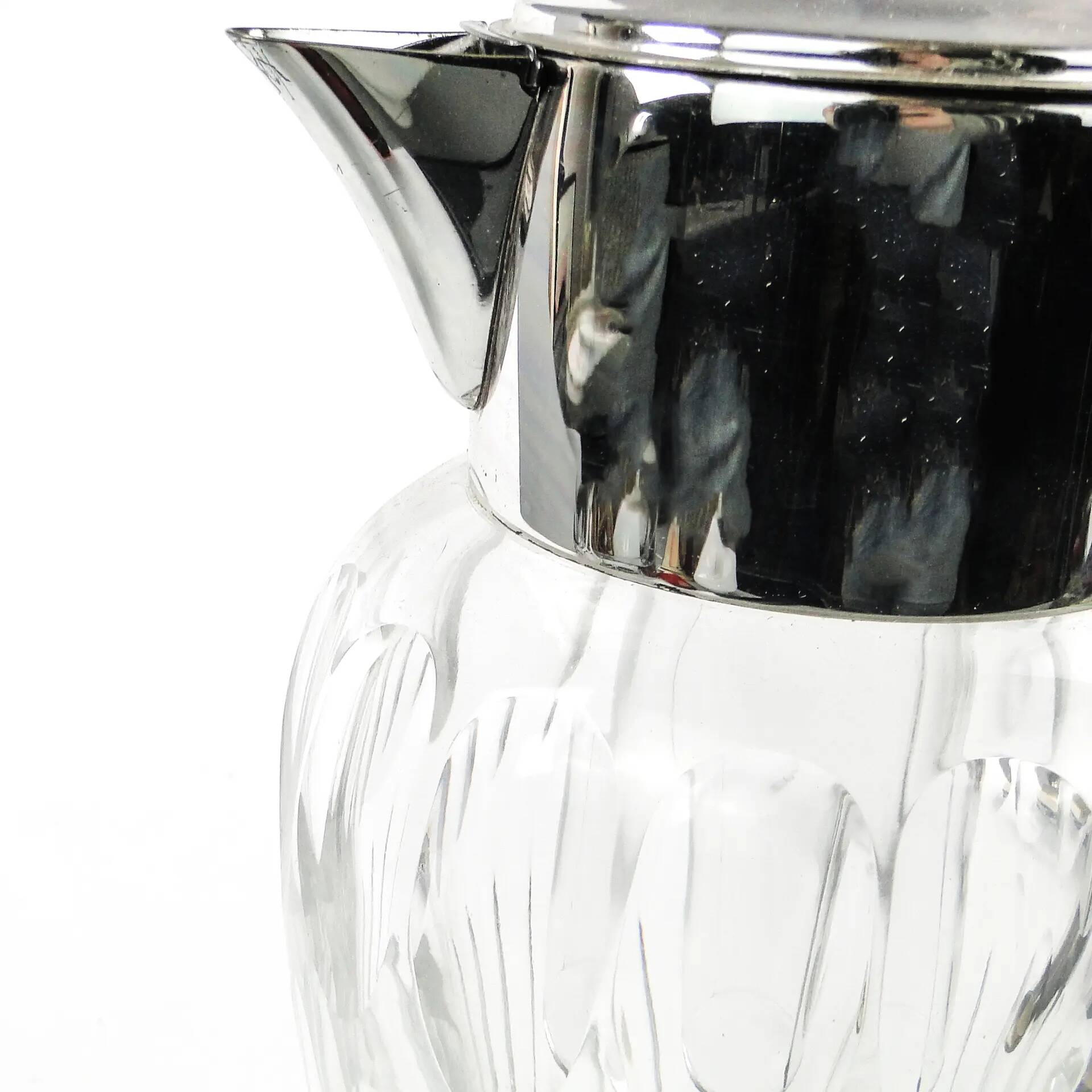 Art Deco wine jug, transparent glass, Germany, 1920s