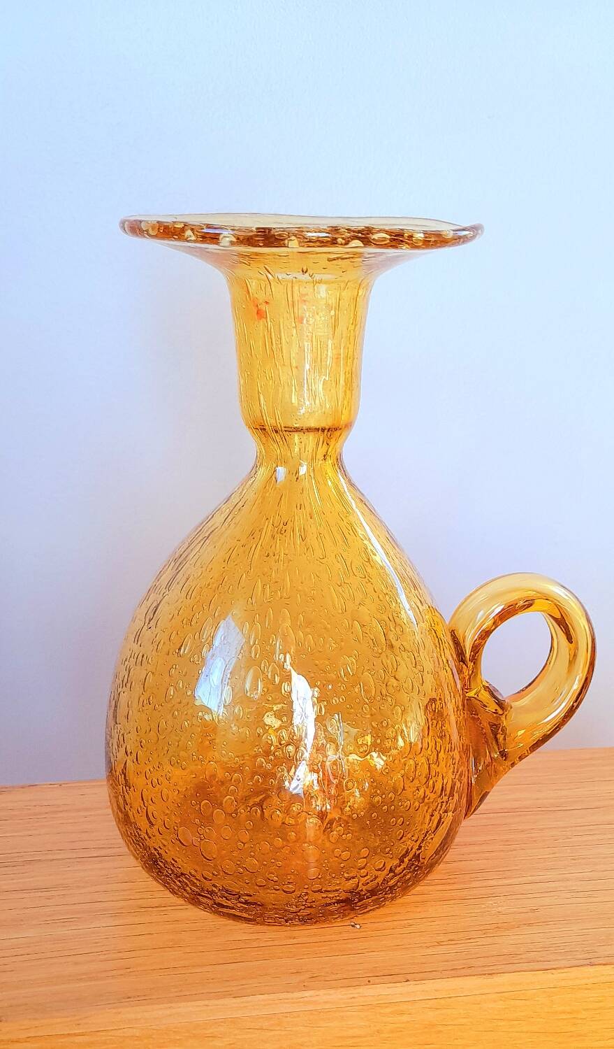Riom bubble blown glass candle holder, 1960