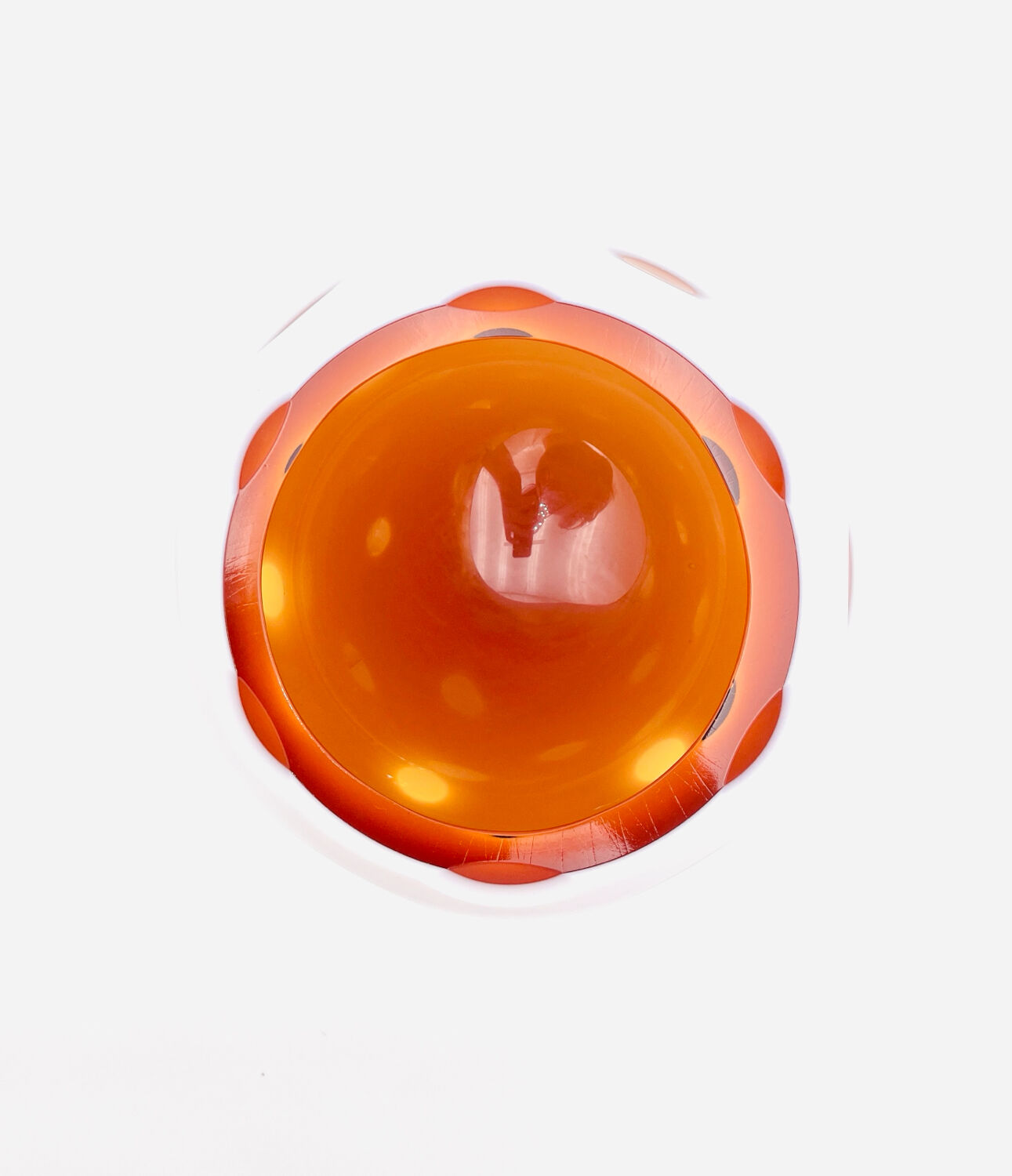 Monumental Vase IVV Italy – Art Glass Opaline & Amber – 4.2kg – 24cm
