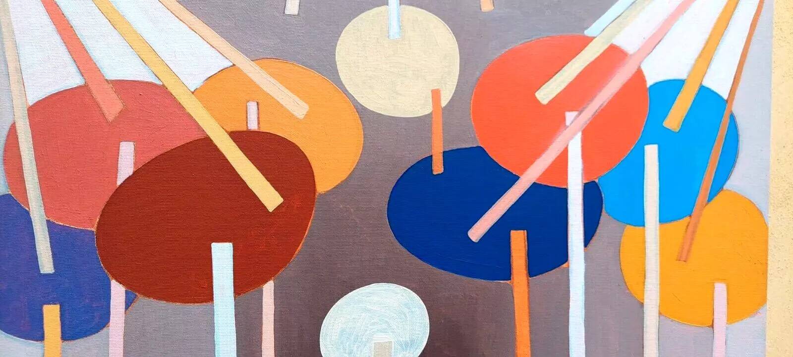 Abstract painting franco balleri 1974 oil on canvas