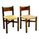 Set of 2 Charlotte Perriand Meribel chairs, in ash, circa 1950, original edition