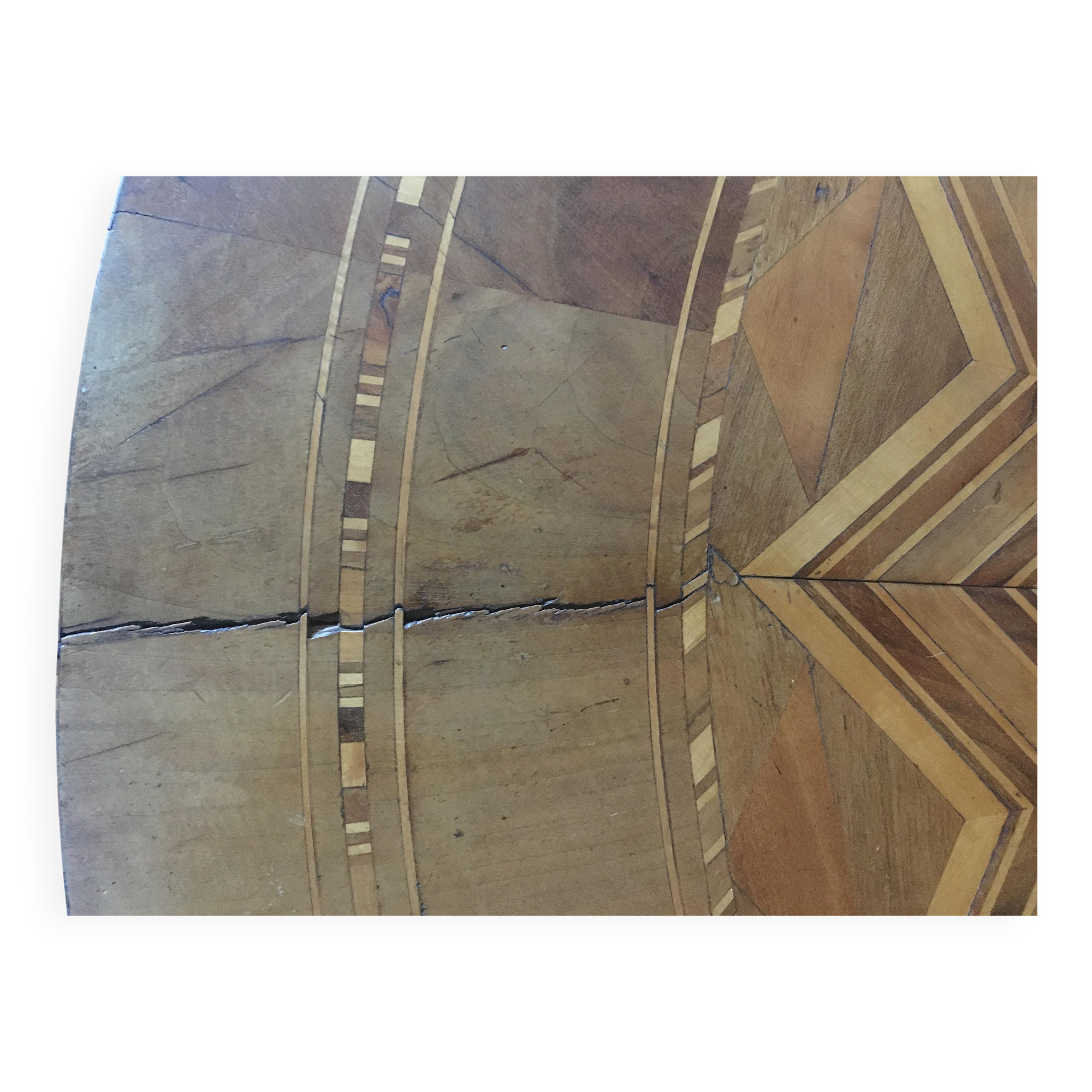 19th Century Louis Philippe Sorrento Walnut Parquetry Center Table