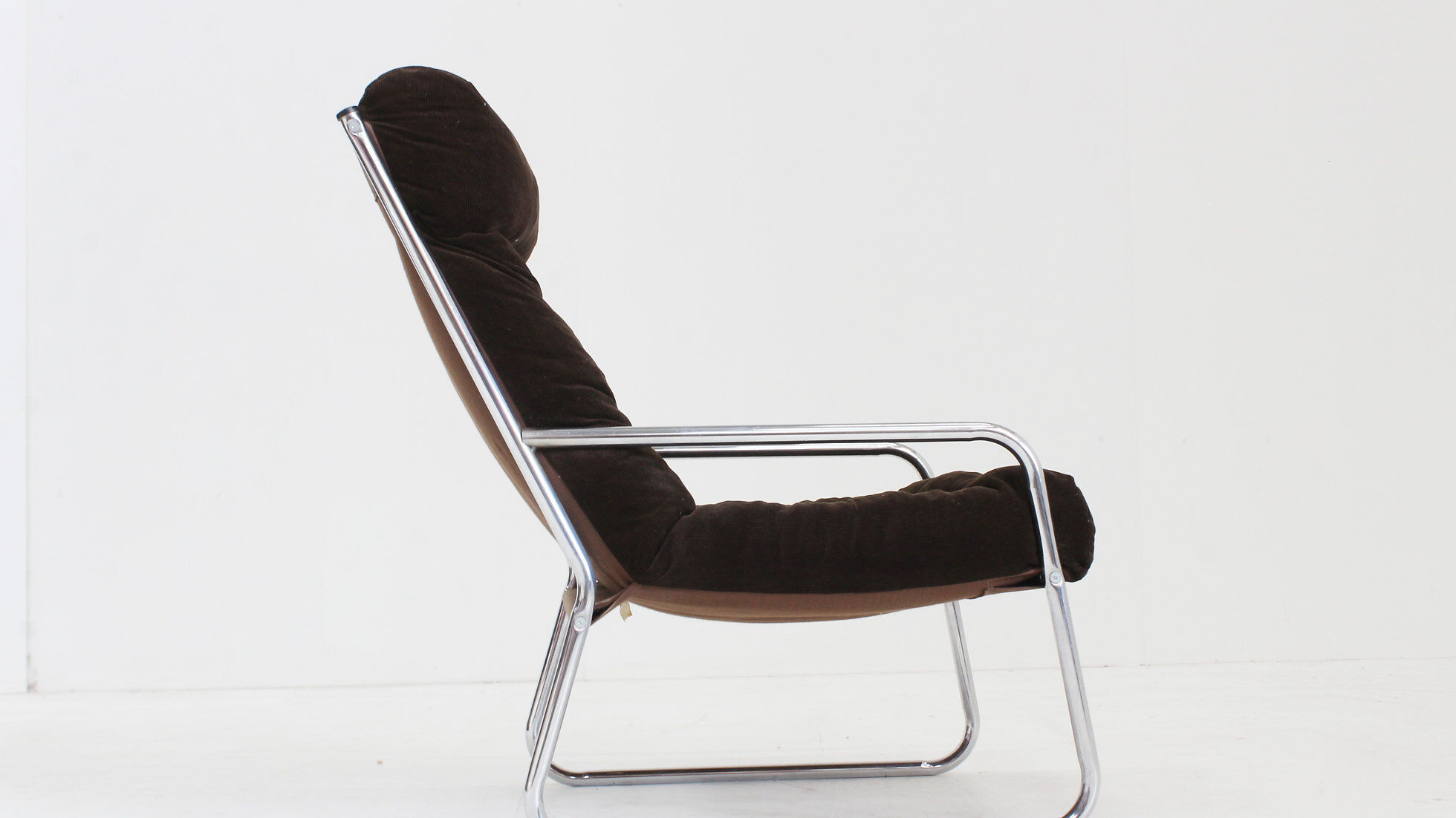 Vintage Space Age chrome armchair by Gillis Lundgren 1970s