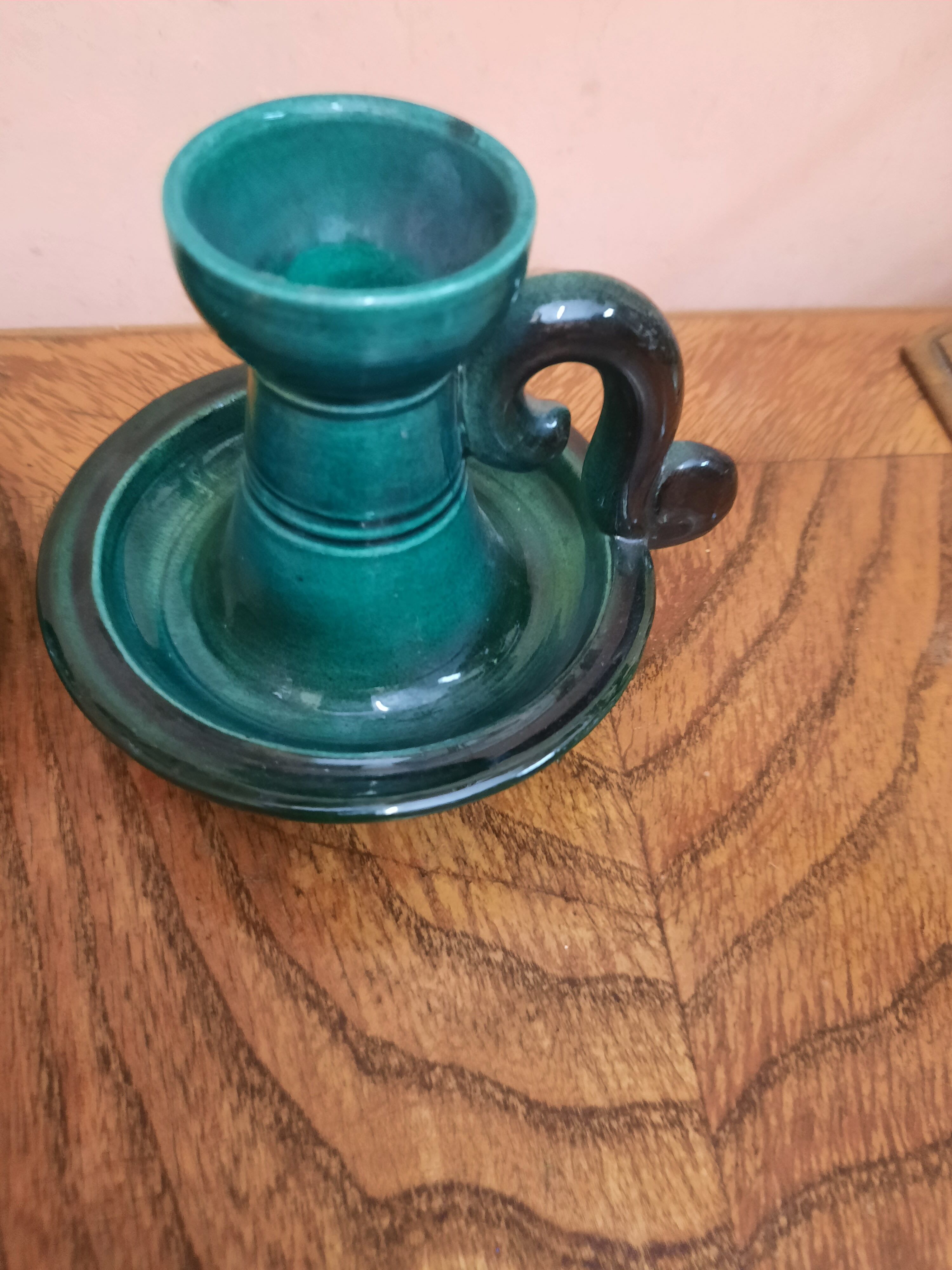 Pair of ceramic candle holders
