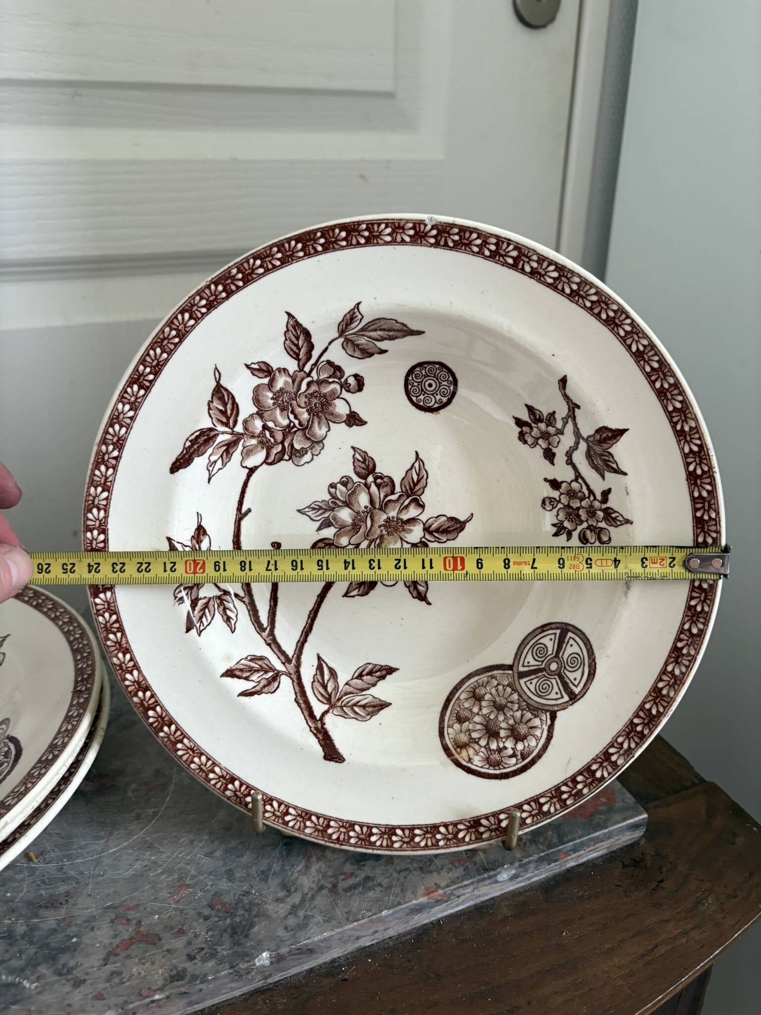 Lot of 4 Deep Plates Earthenware Ceramic Iron Clay Grand Dépôt Marseille