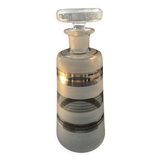 Antique satin glass bottle with silver decoration – 1950s-60s