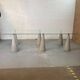 Glass table with cement legs