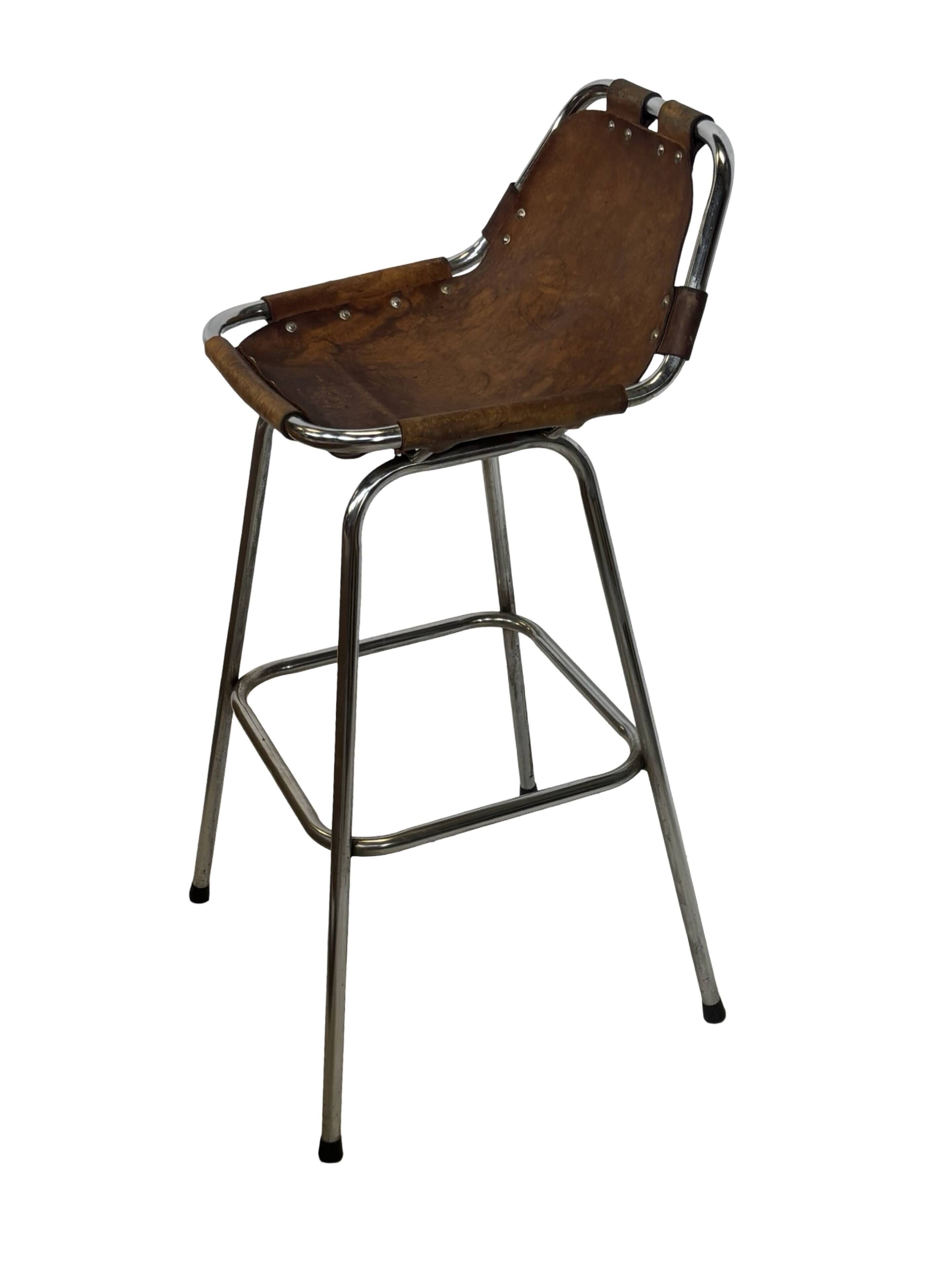 Tabouret de bar vintage Dal Vera sélectionné par Charlotte Perriand design 'Les Arcs'