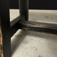 Painted wooden bench, black base, L179 cm